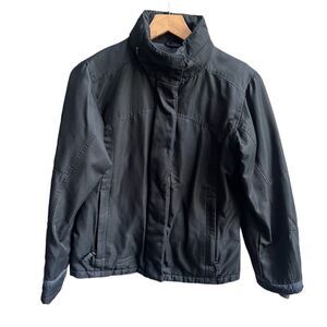 Columbia Women’s Weatherproof Black Moto Jacket with Hidden Hood Size Small